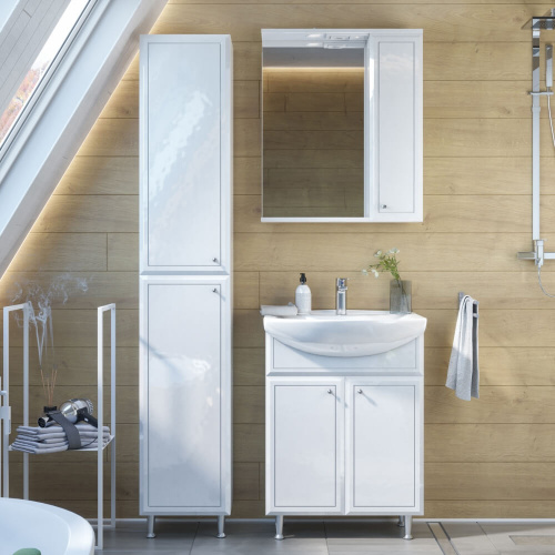 Шкаф зеркальный Sanstar Афина 60 см правый, с подсветкой