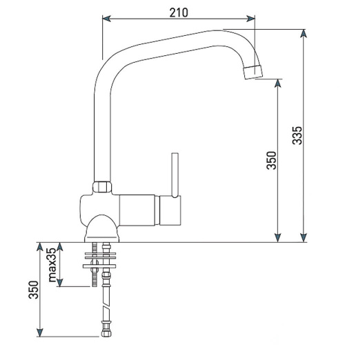 Смеситель для кухни Granmill 7 Sop ZOP4  чертеж
